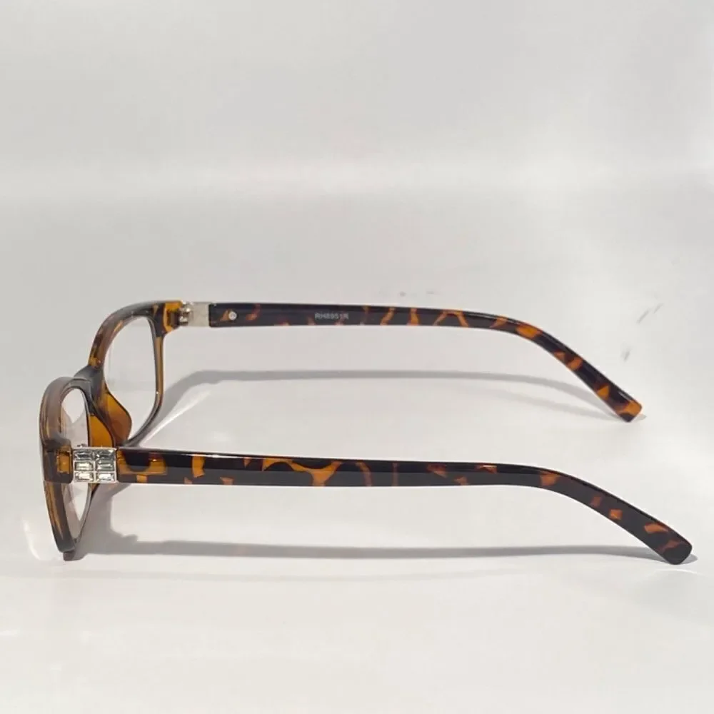 Reading Glasses 2.25 Tortoise with Decorative Silver Detail Readers NWT - Picture 3 of 7